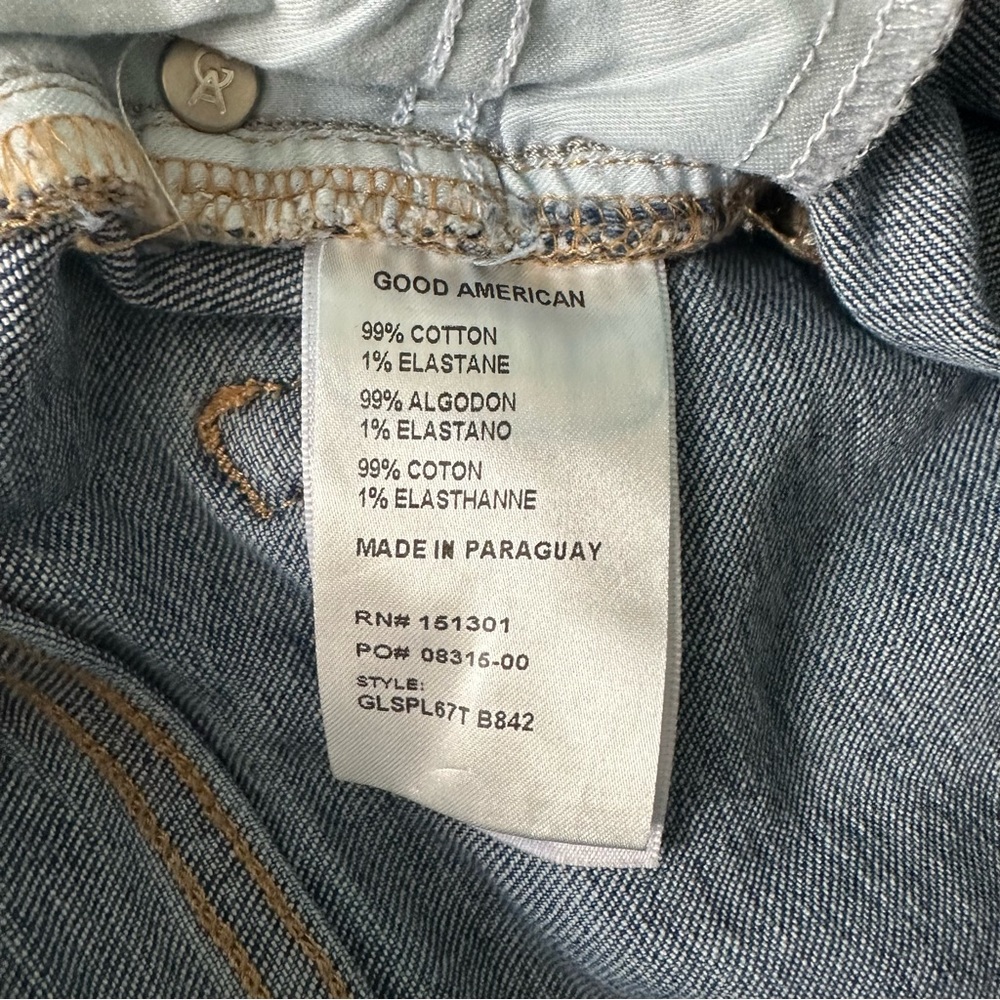 Good American Good Legs High Waist Chew Hem Ankle Cigarette Jeans sz 10/30 - Picture 8 of 9